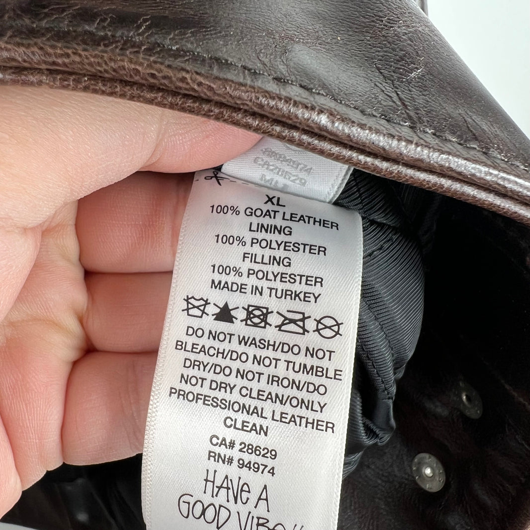 Stussy Brown Leather Garage Jacket