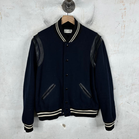 Saint Laurent Navy Thick Teddy Jacket
