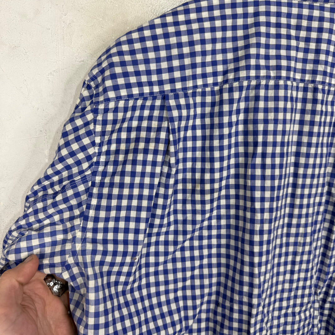 CDG Plaid Pleated Button-Up Shirt