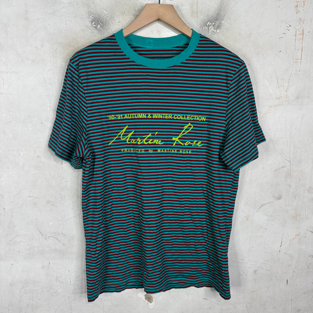 Martine Rose Striped AW Logo T-Shirt