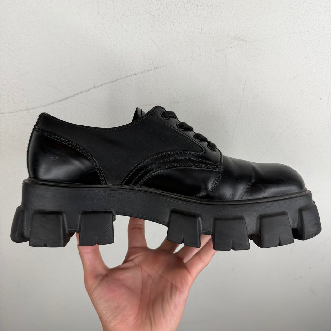 Prada Nylon/Leather Monolith Derbies