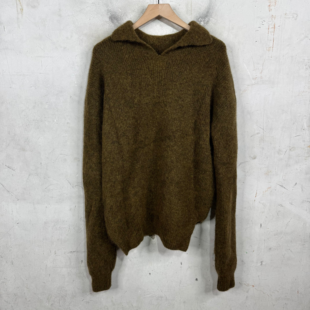 Rick Owens Porterville Reverse Neck Alpaca Sweater