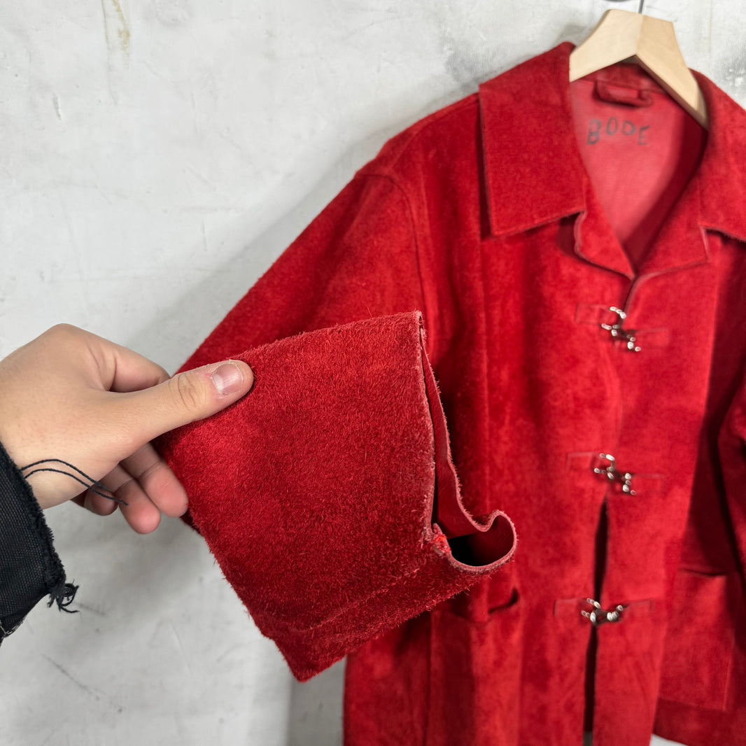 Bode Suede Fireman Clasp Jacket