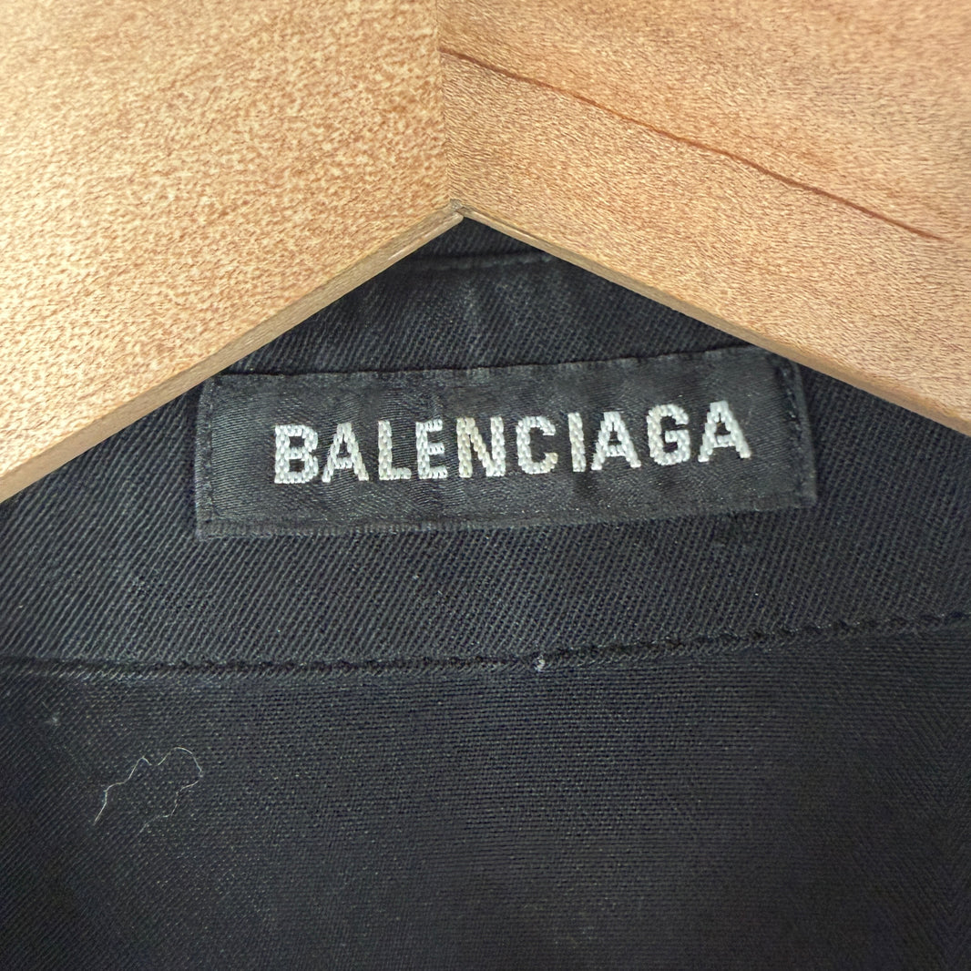 Balenciaga Layered Wool Button Up LS Shirt