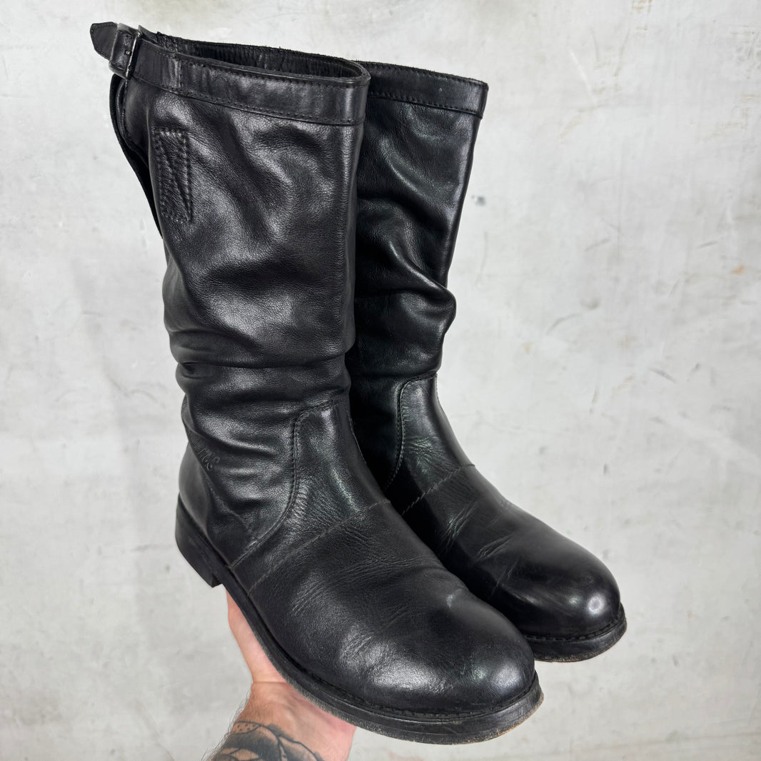 Dirk Bikkemberg Black Leather Pull On Boots