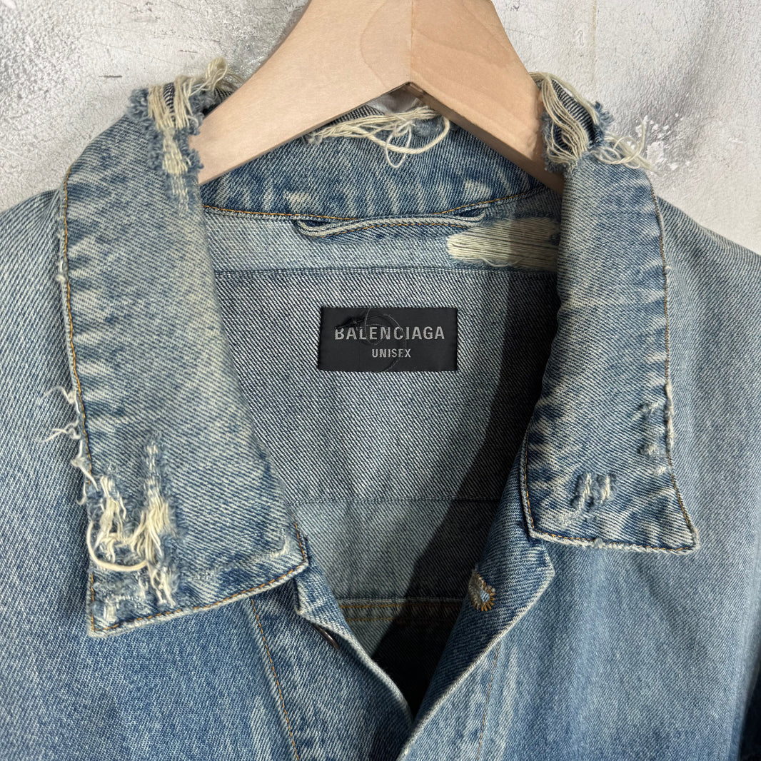 Balenciaga Distressed Skater Denim Jacket