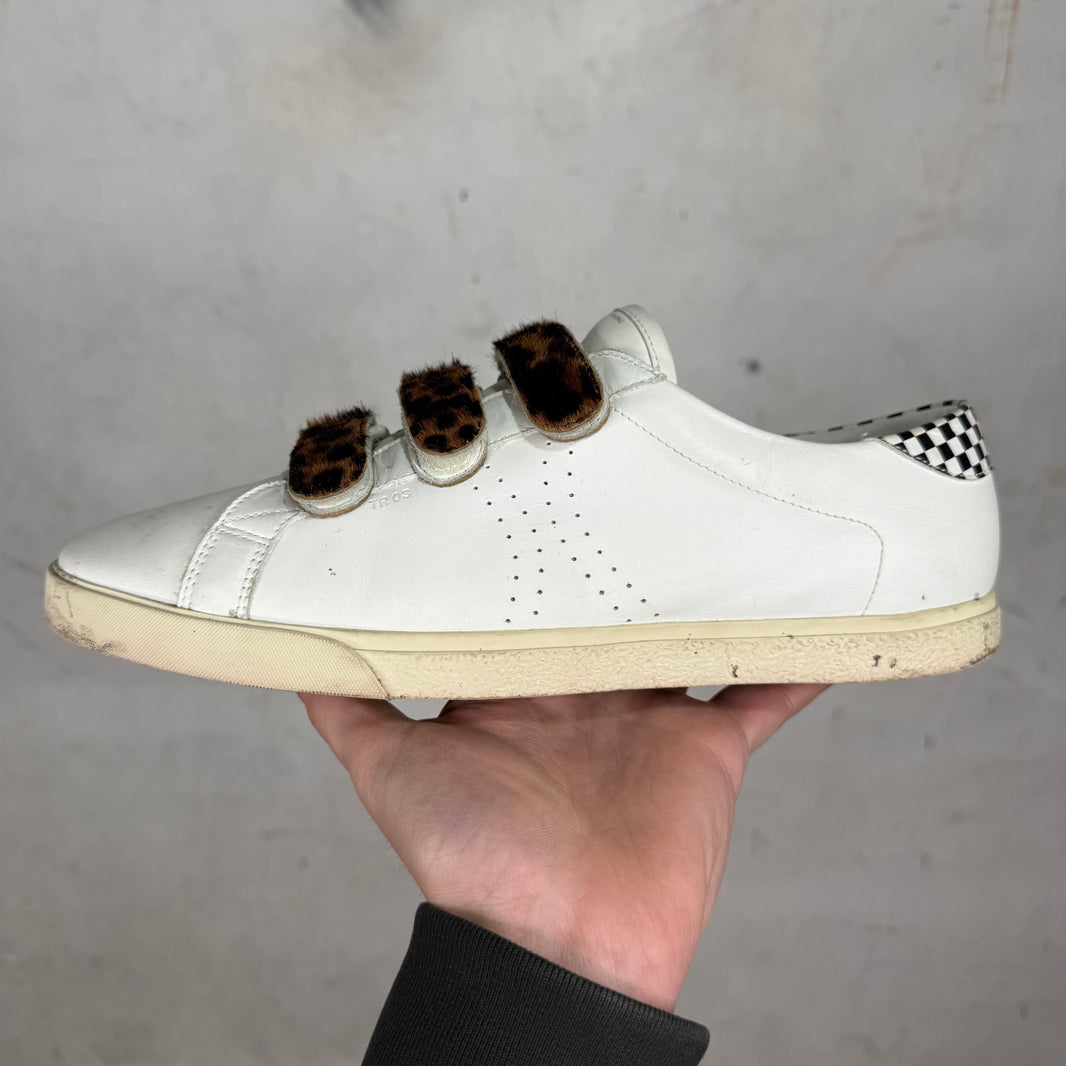 Celine Triomphe Leopard Strap Sneakers