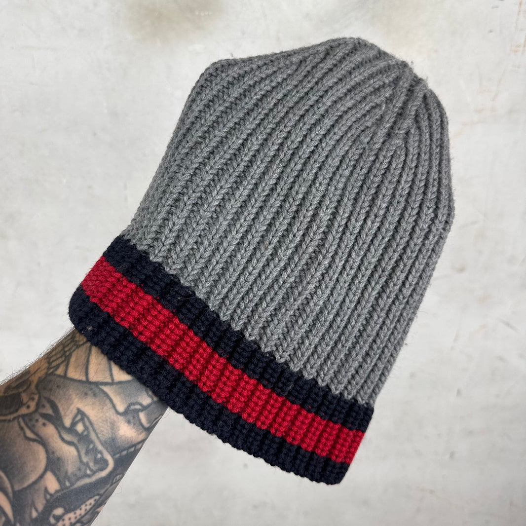 Gucci Grey Striped Trim Beanie