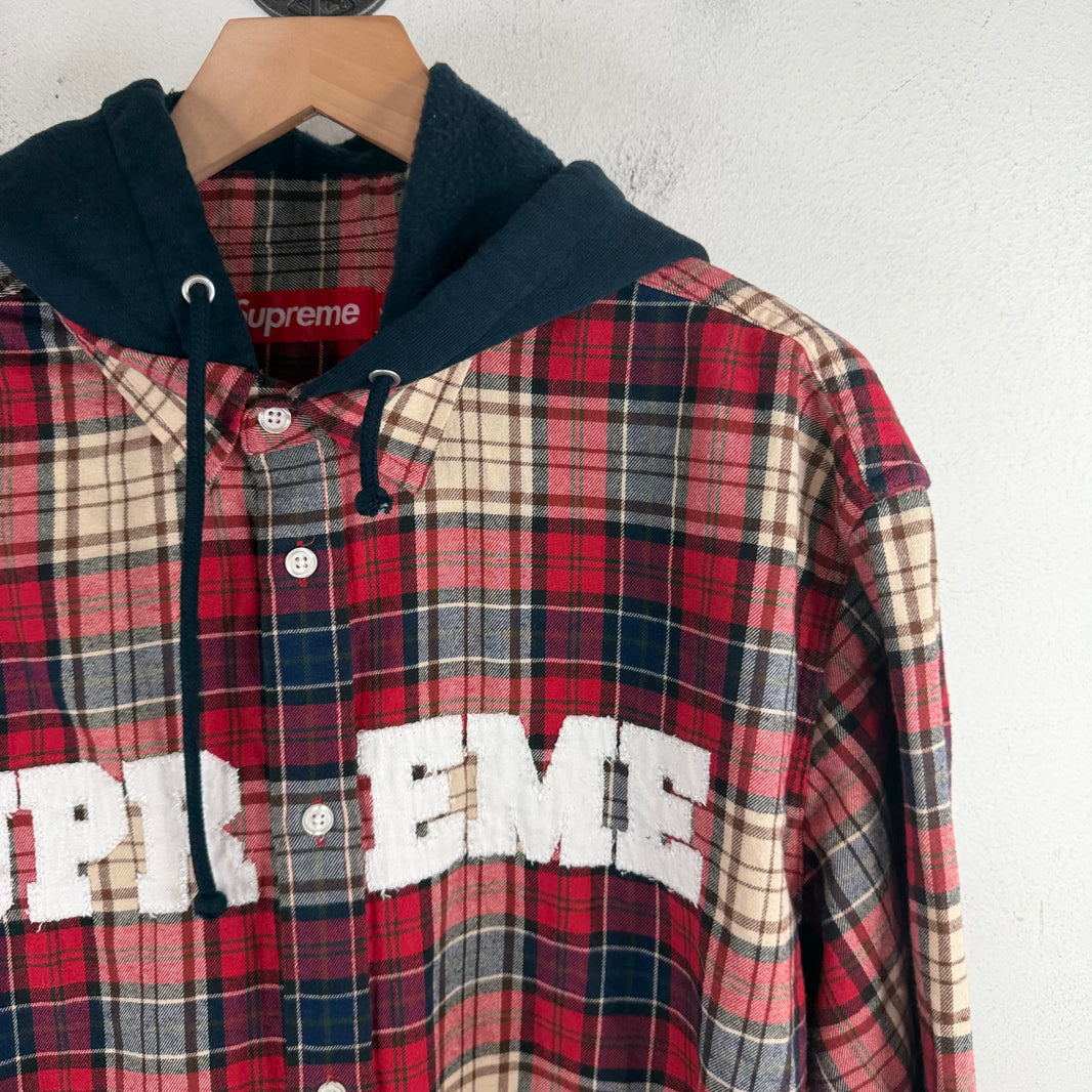 Supreme Applique Hooded Flannel Shirt