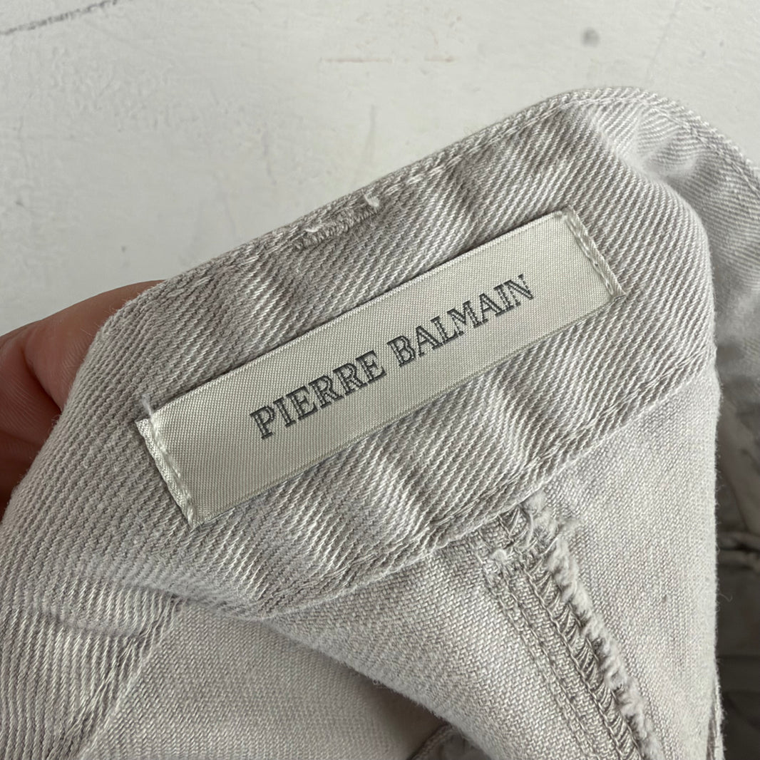 Pierre Balmain Gray Biker Denim Jeans