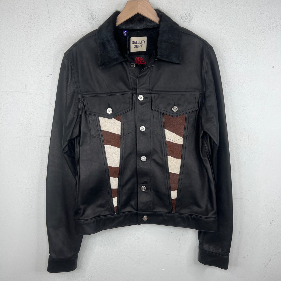 Gallery Dept Calf Hair Embroidered Leather Jacket