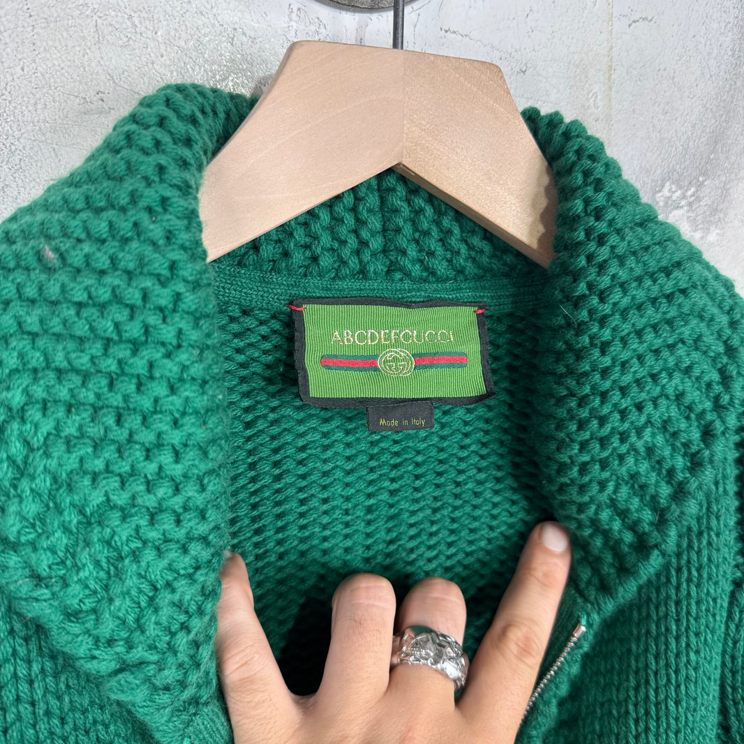 Gucci "M" Zip-Up Cowichan Cardigan