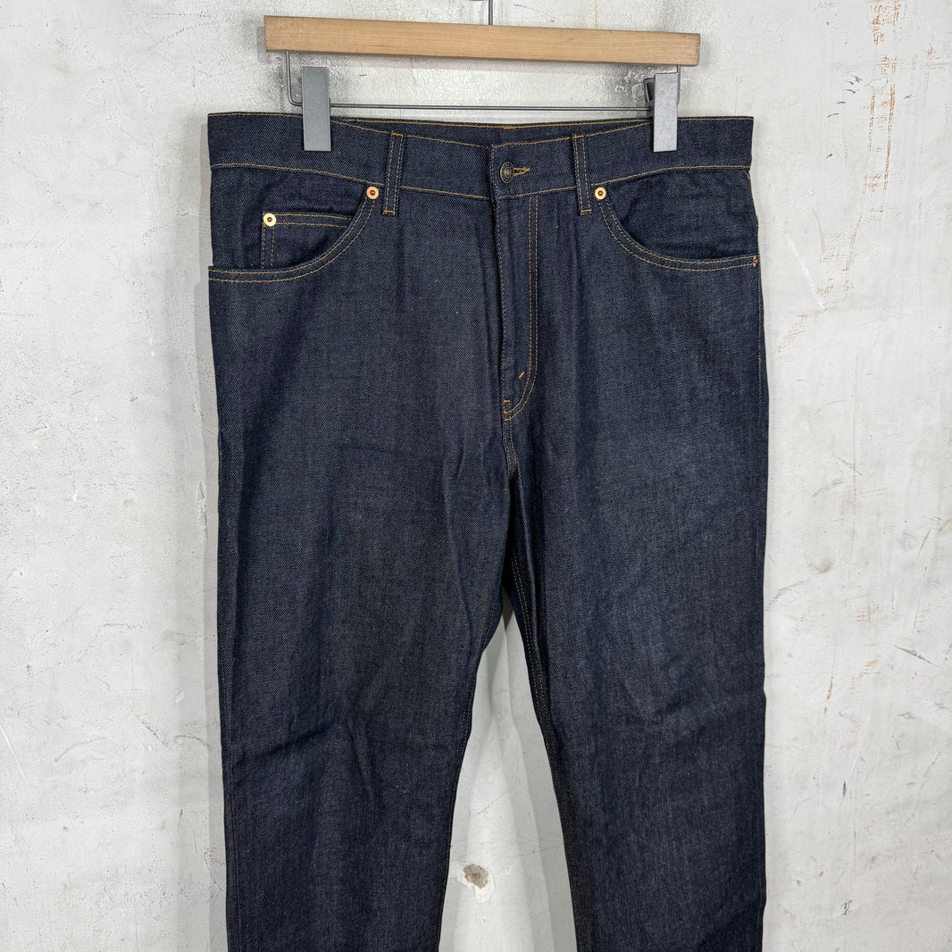 Gucci Monogram Cuffed Raw Jeans