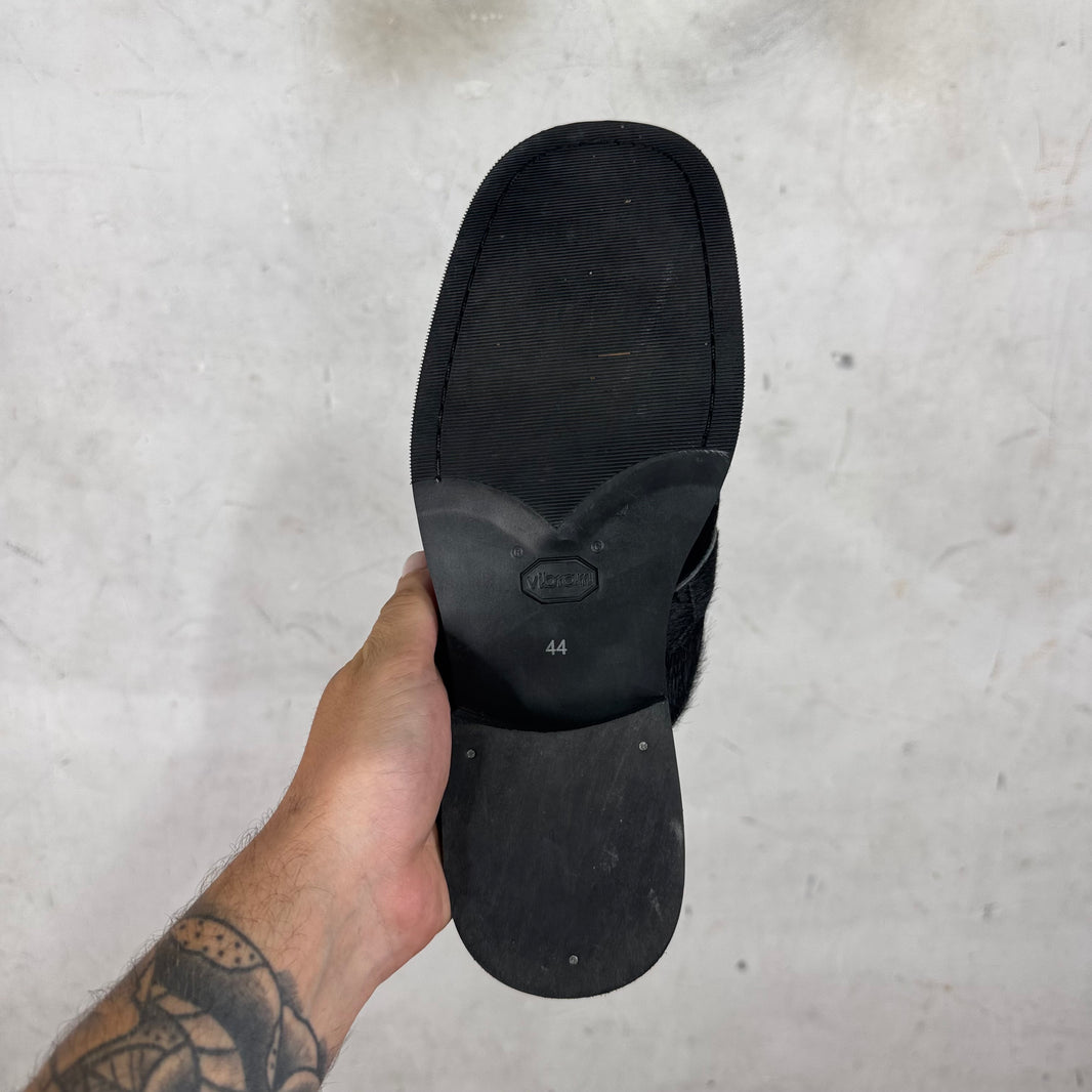 Our Legacy Black Ponyhair Camion Mules