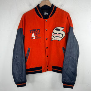 Stussy Big 4 Orange/Navy Varsity Jacket