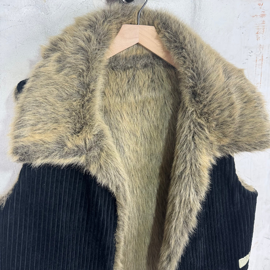Walter Van Beirendonck Fur Lined Corduroy Vest