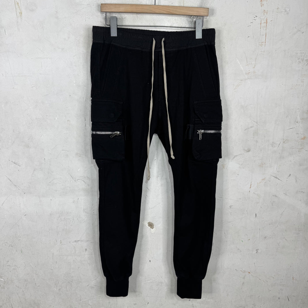 Rick Owens Luxor Black Zippered Cuffed Sweatpants