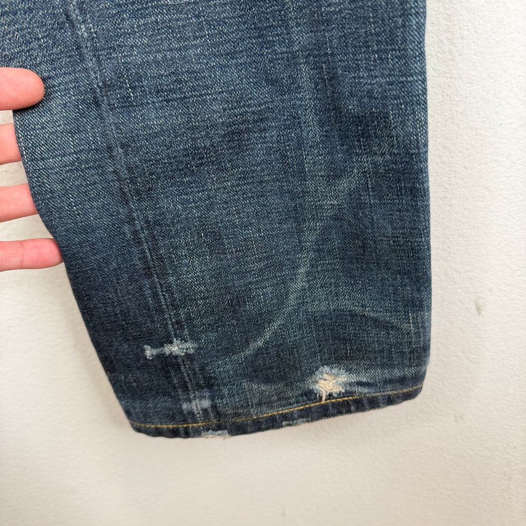 RRL Distressed Slim Fit Jeans