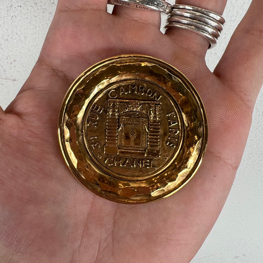 Chanel Gold Coin Brooch