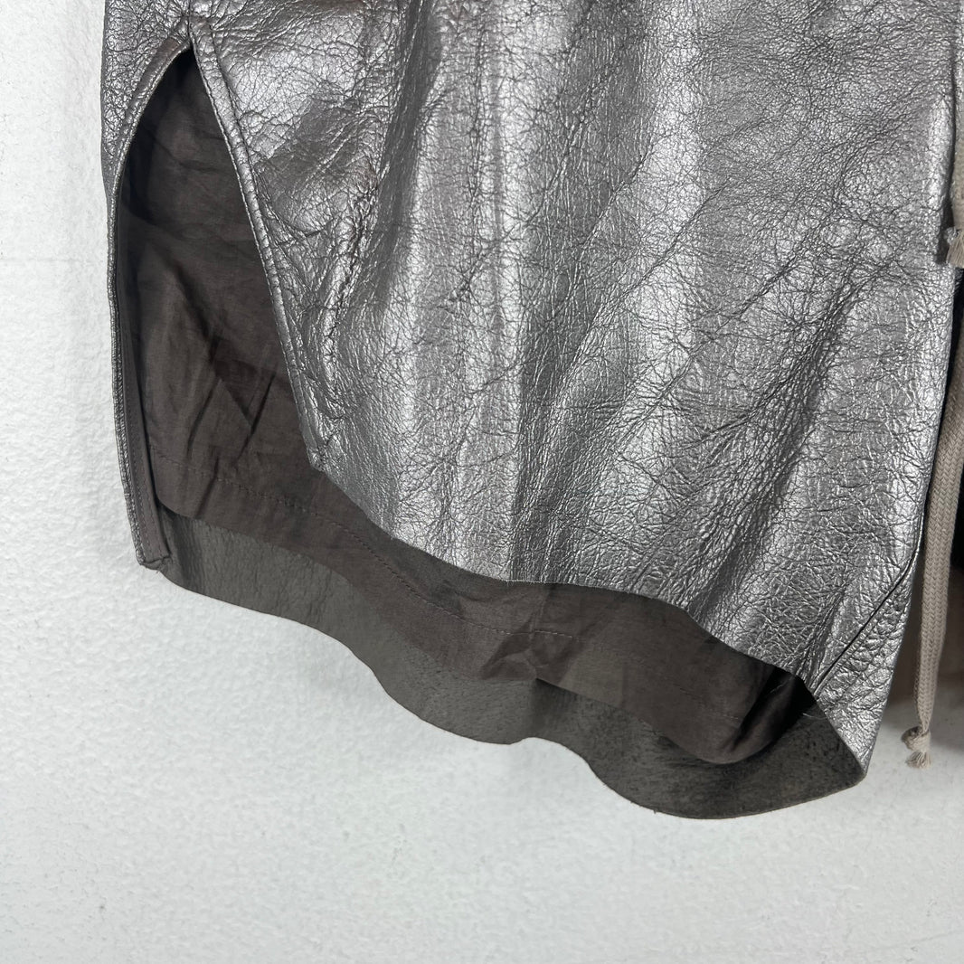 Rick Owens Leather Gunmetal Boxer Shorts