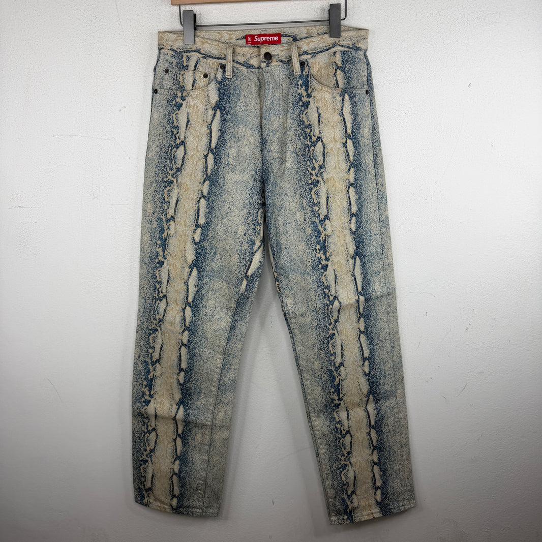 Supreme Snake Skin Denim Jeans