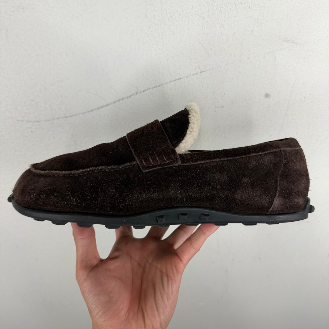 Hermes Shearling Lined Lazy Loafers