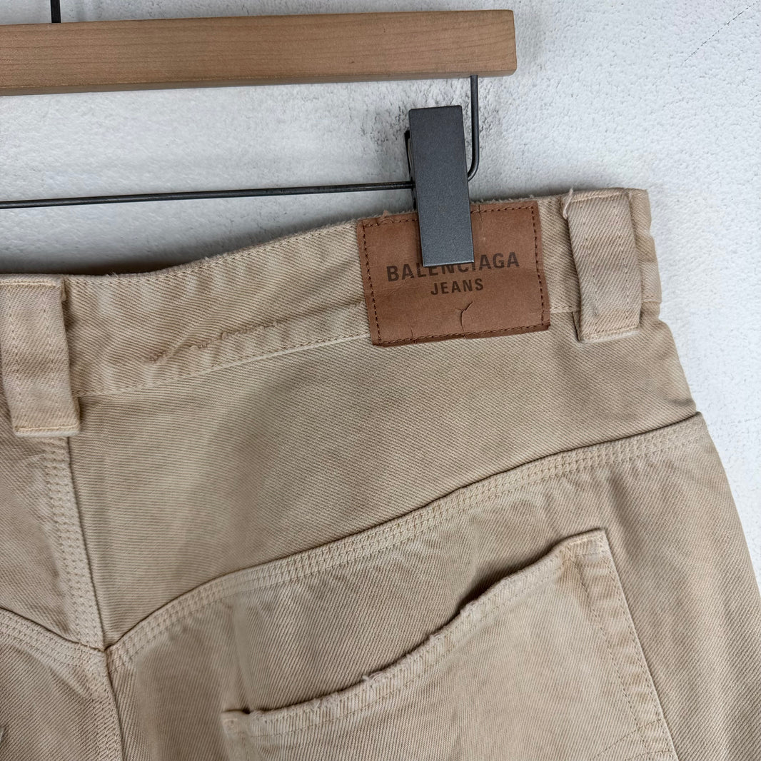 Balenciaga Tan Baggy Carpenter Double Knee Jeans