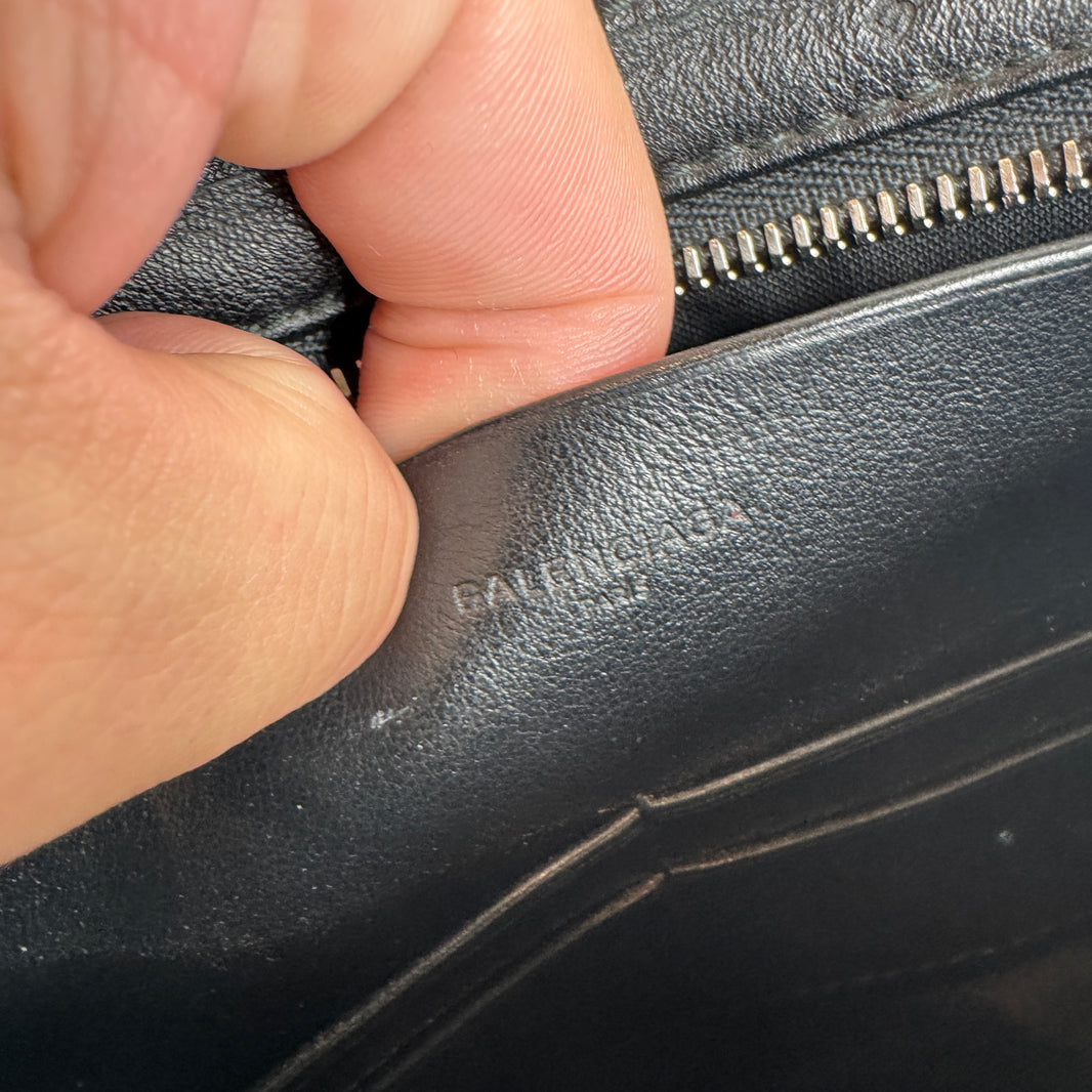 Balenciaga Leather Diagonal Logo Side Bag