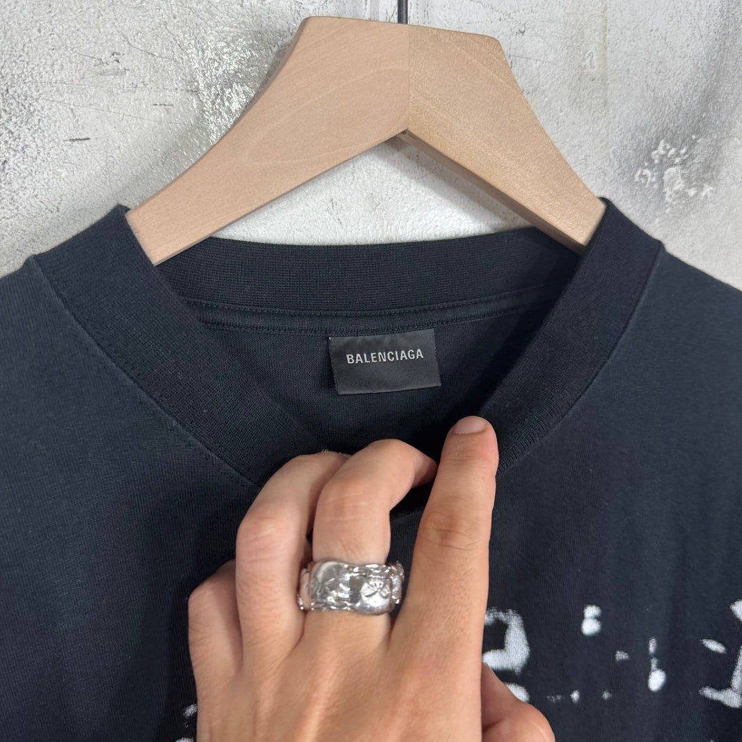 Balenciaga Bleach Stencil Logo T-Shirt