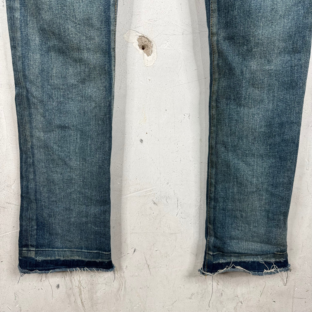 Balmain Medium Wash Biker Jeans