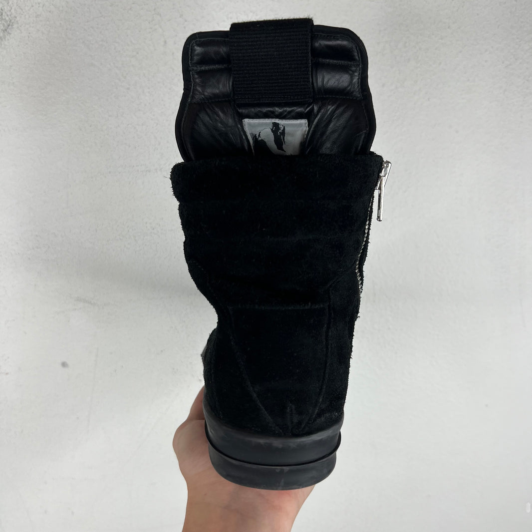 Rick Owens Triple Black Suede Geobaskets