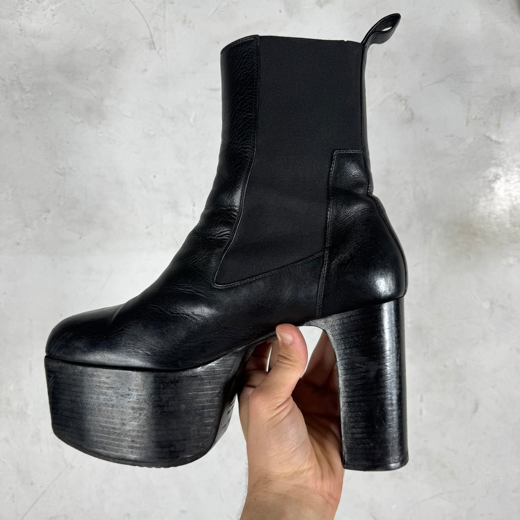 Rick Owens Leather Black Kiss Heels