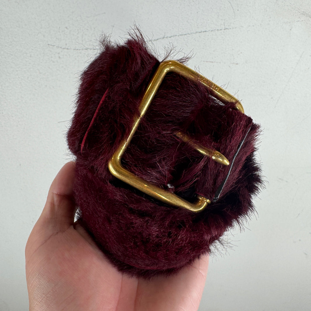Prada Maroon Fur Belt