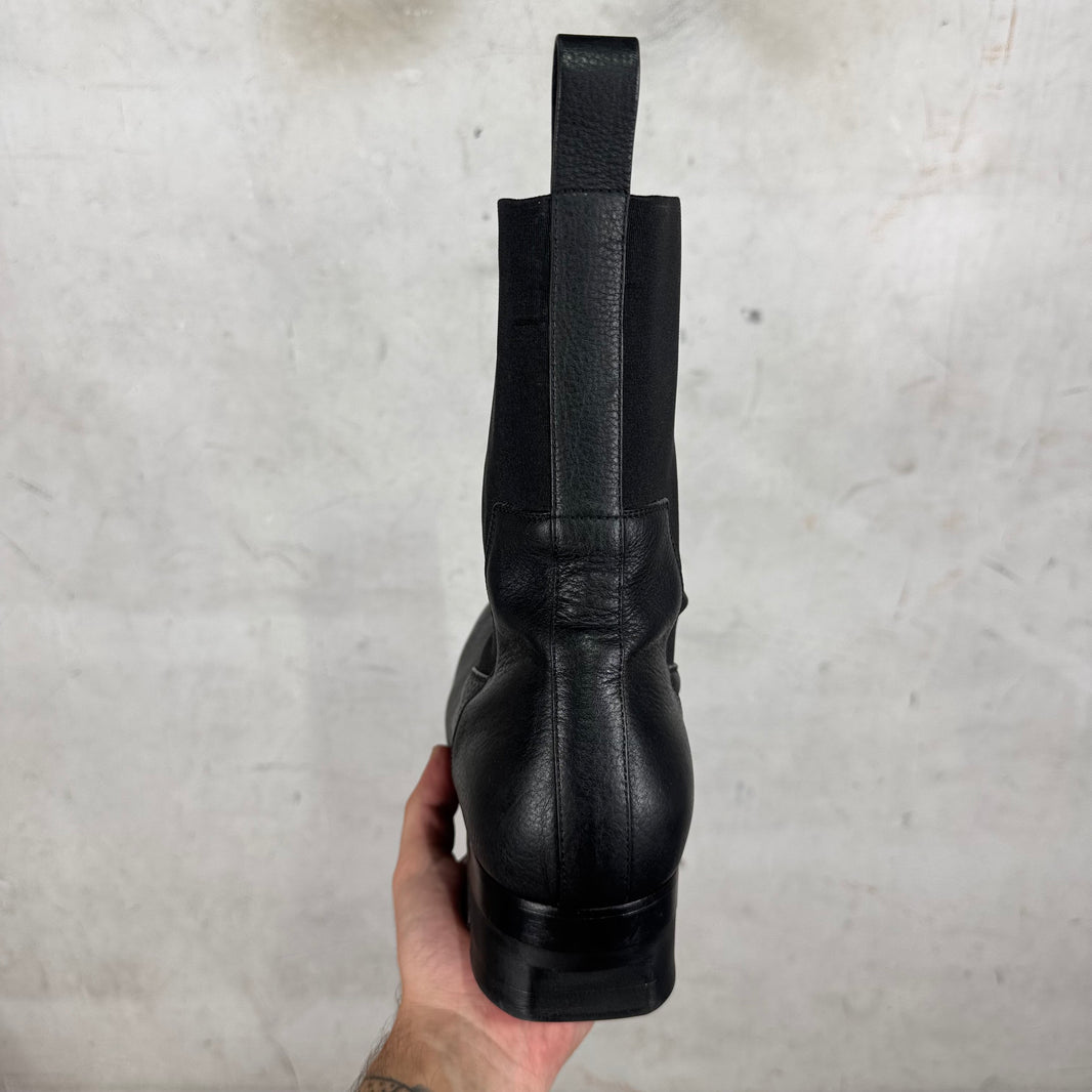 Rick Owens Black Leather Ballast Boots