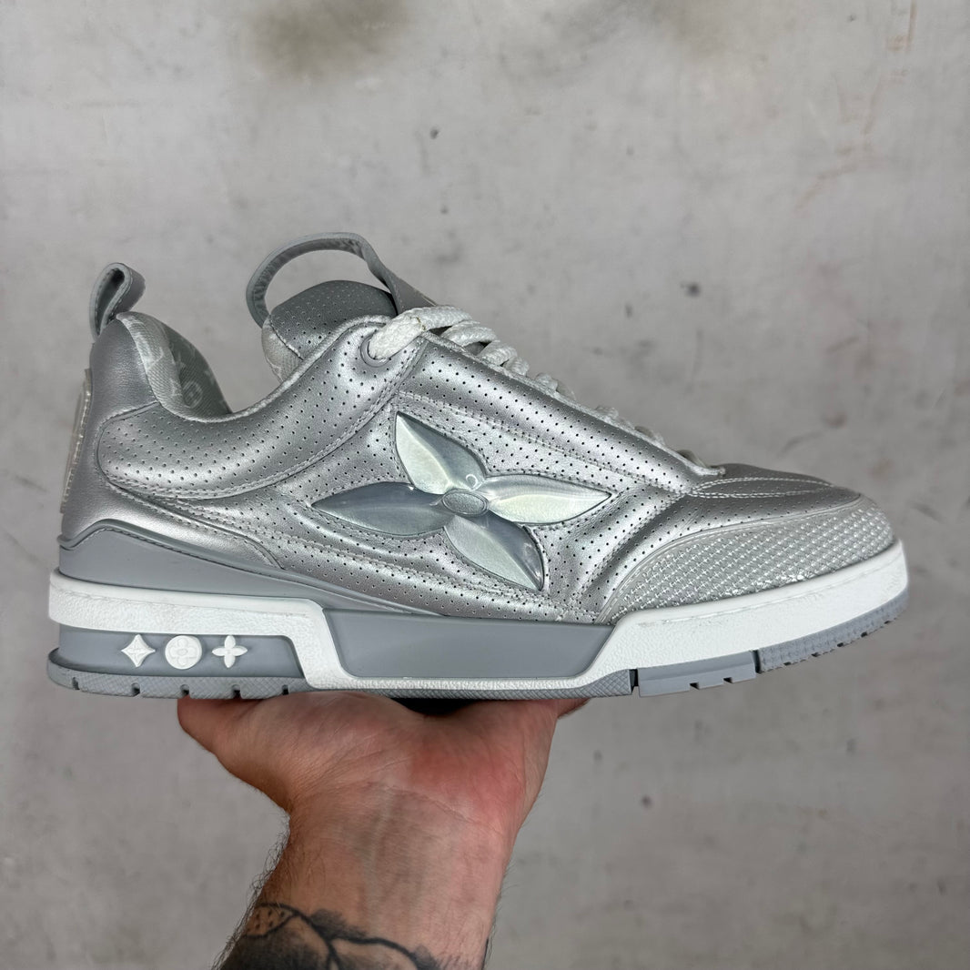 Louis Vuitton Silver Metallic Skate Shoes