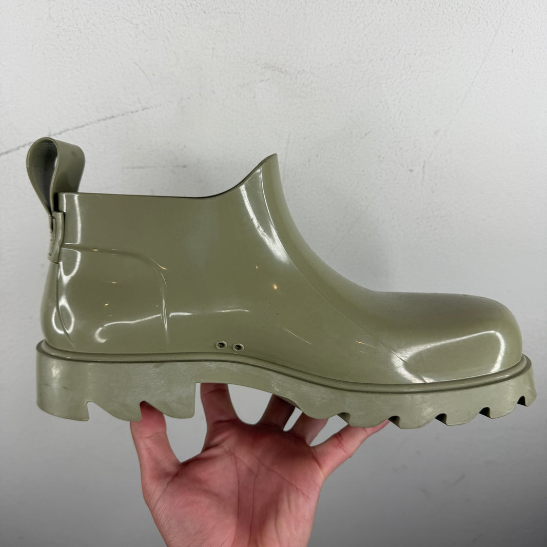 Bottega Veneta Green Rubber Stride Rain Boots