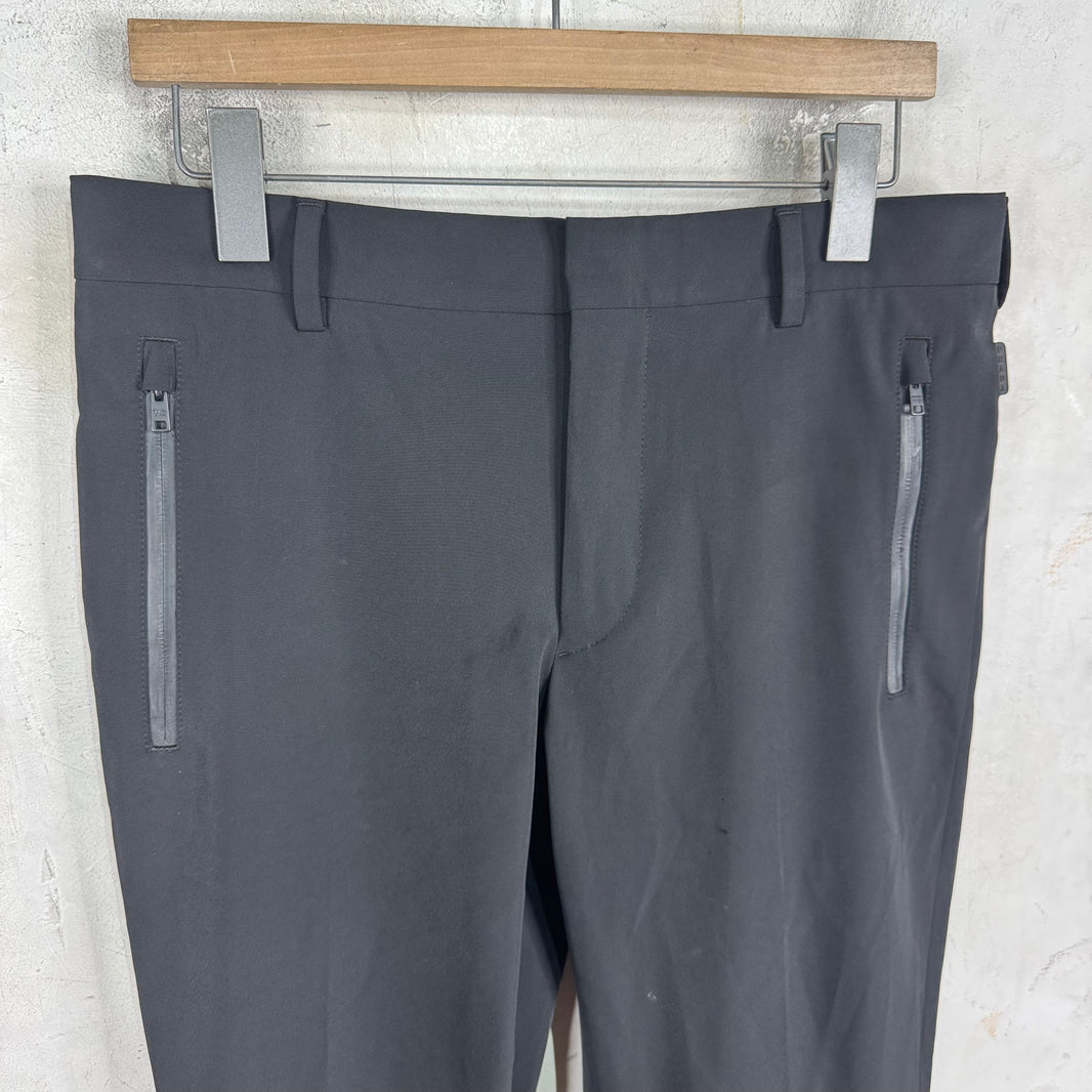 Prada Nylon Coated Zipper Trousers