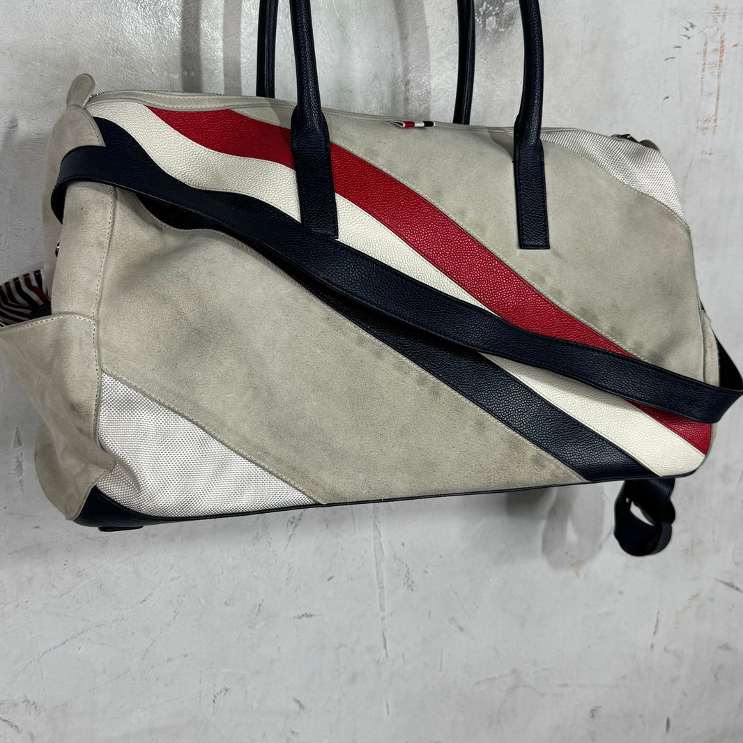 Thom Browne Suede Stripped Duffle Bag