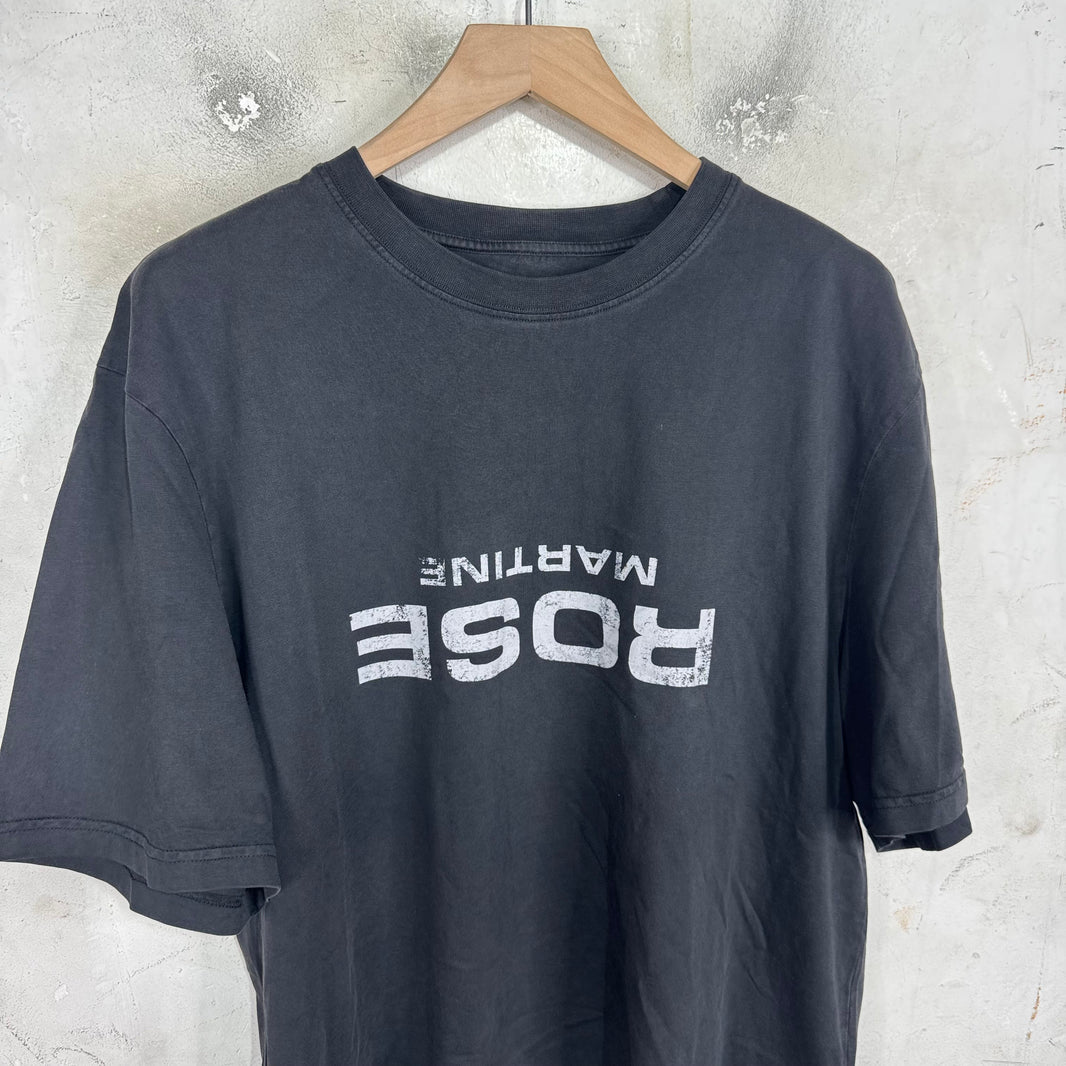 Martine Rose Black Upside Down Logo T-Shirt