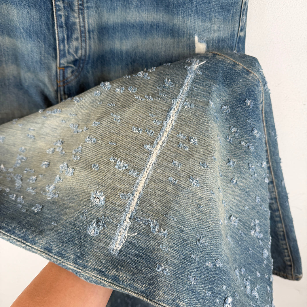 Amiri Wide Leg Distressed Jeans