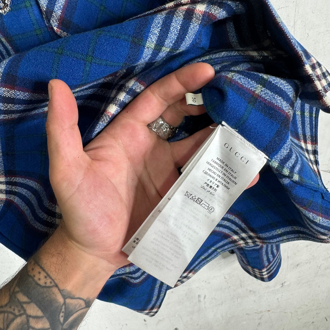 Gucci Sequined Crystal Plaid Flannel