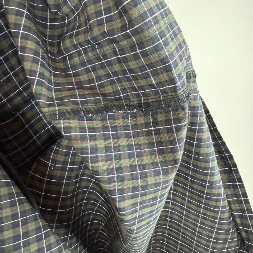 Balenciaga Olive Checkered Button Up Pajama Shirt