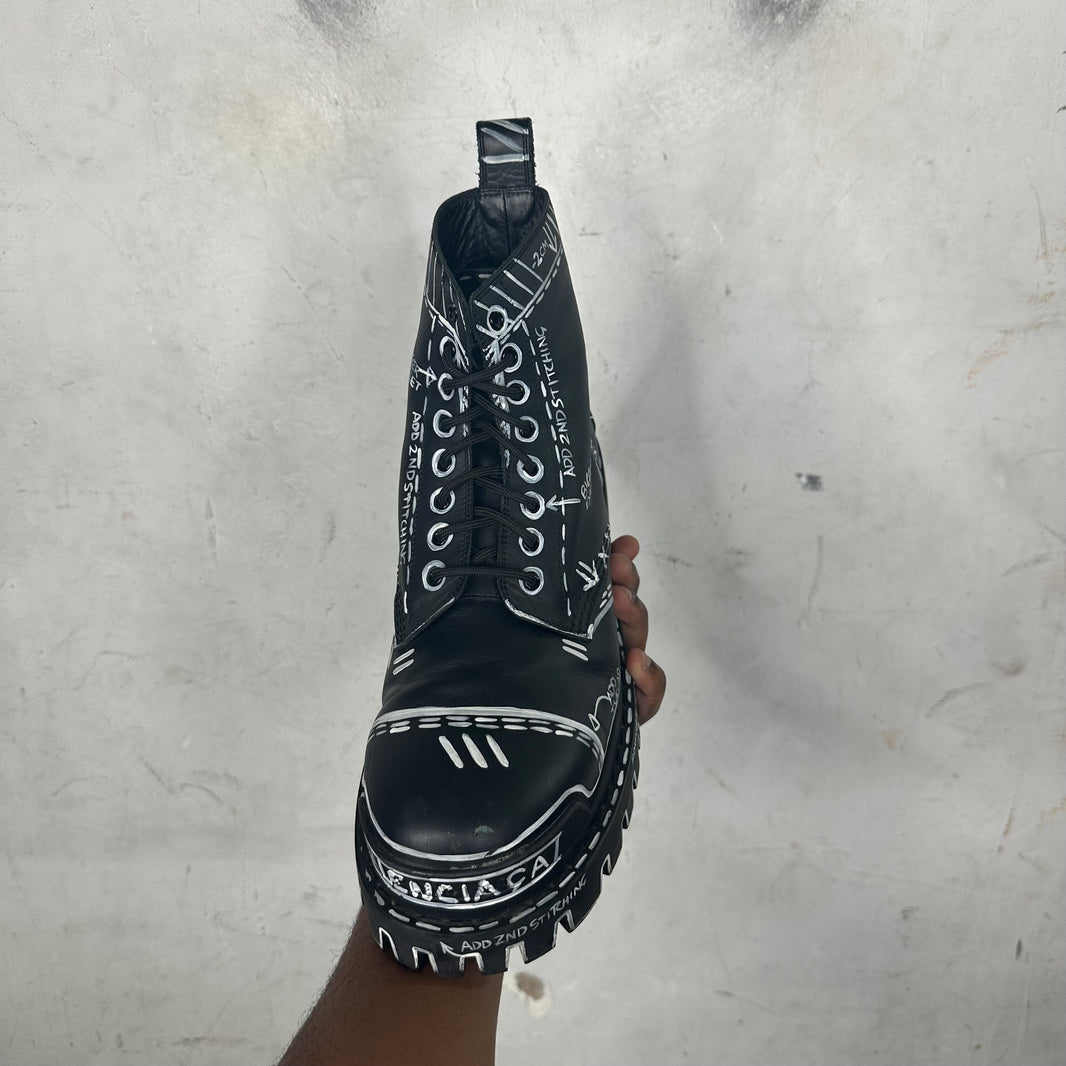 Balenciaga Sketch Leather Strike Boots