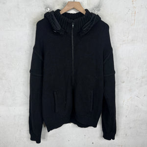 Helmut Lang Hooded Zip Up Knit Jacket