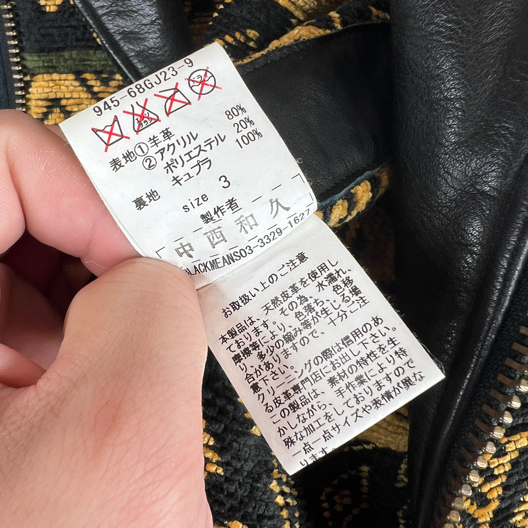 Blackmeans GJ23-9 Riders Woven Leather Jacket