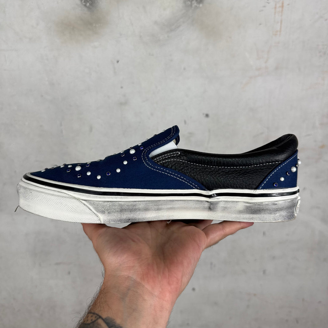 Vans OTW Navy Pearlized Classic Slip Ons