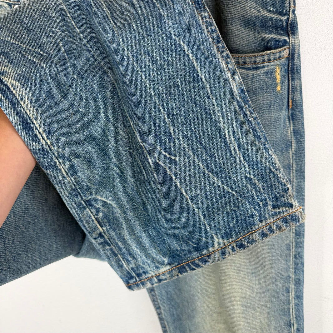 Helmut Lang Light Wash Distressed Jeans