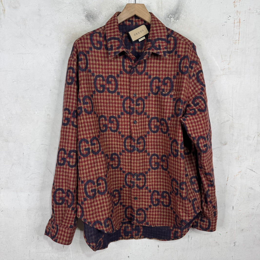Gucci Monogram Plaid Wool Flannel