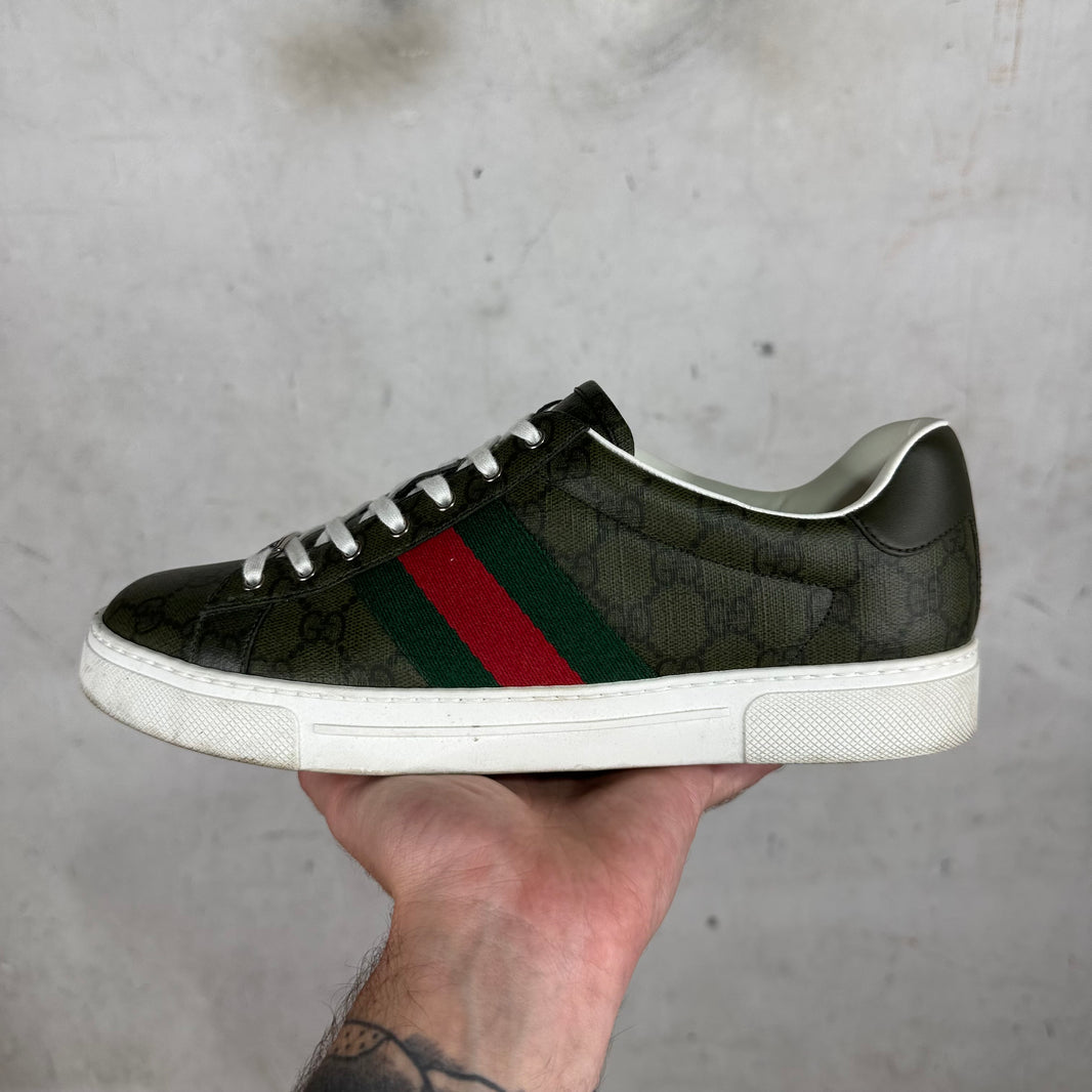 Gucci Olive Monogram Aces