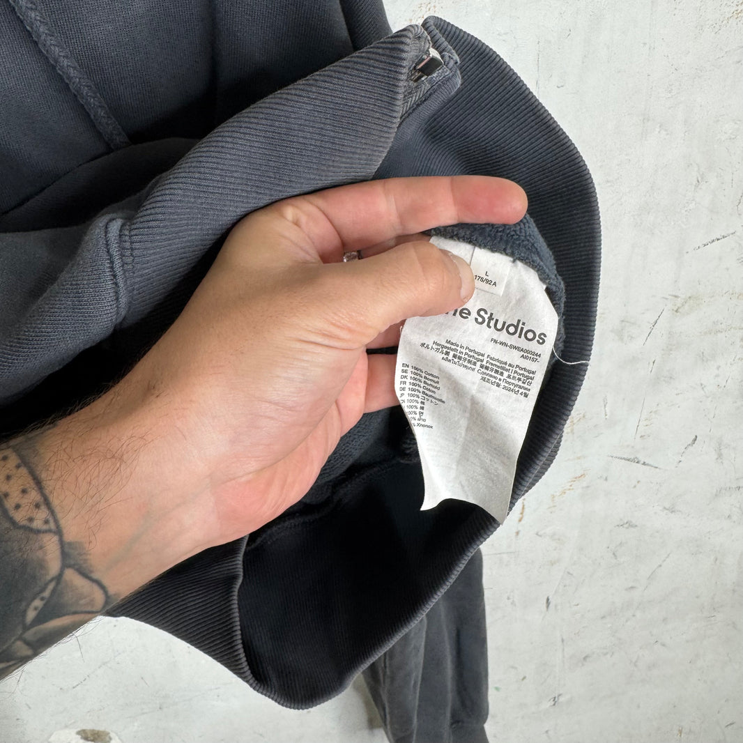 Acne Studios Grey Cropped Zip Up Hoodie
